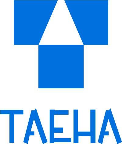 A blue logo of the company TAEHA ®