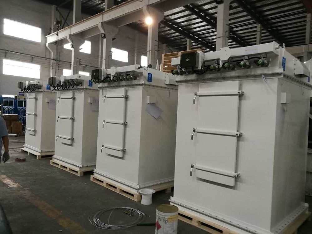 Bin vents in a factory