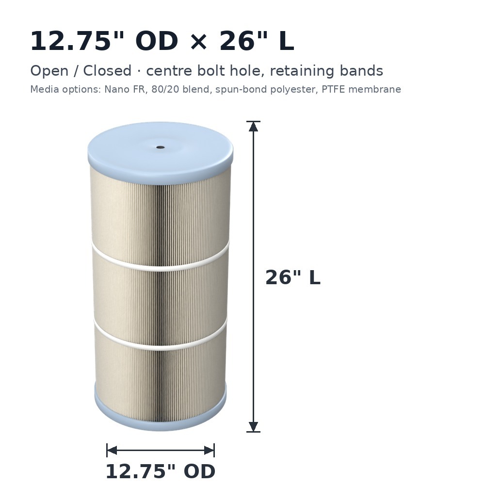 bha-cartridge-filter-12-75od-x-26l-open-closed-bolt-hole-bands-dimensions