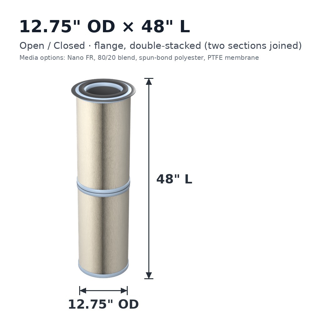 bha-cartridge-filter-12-75od-x-48l-open-closed-flange-double-stacked-dimensions