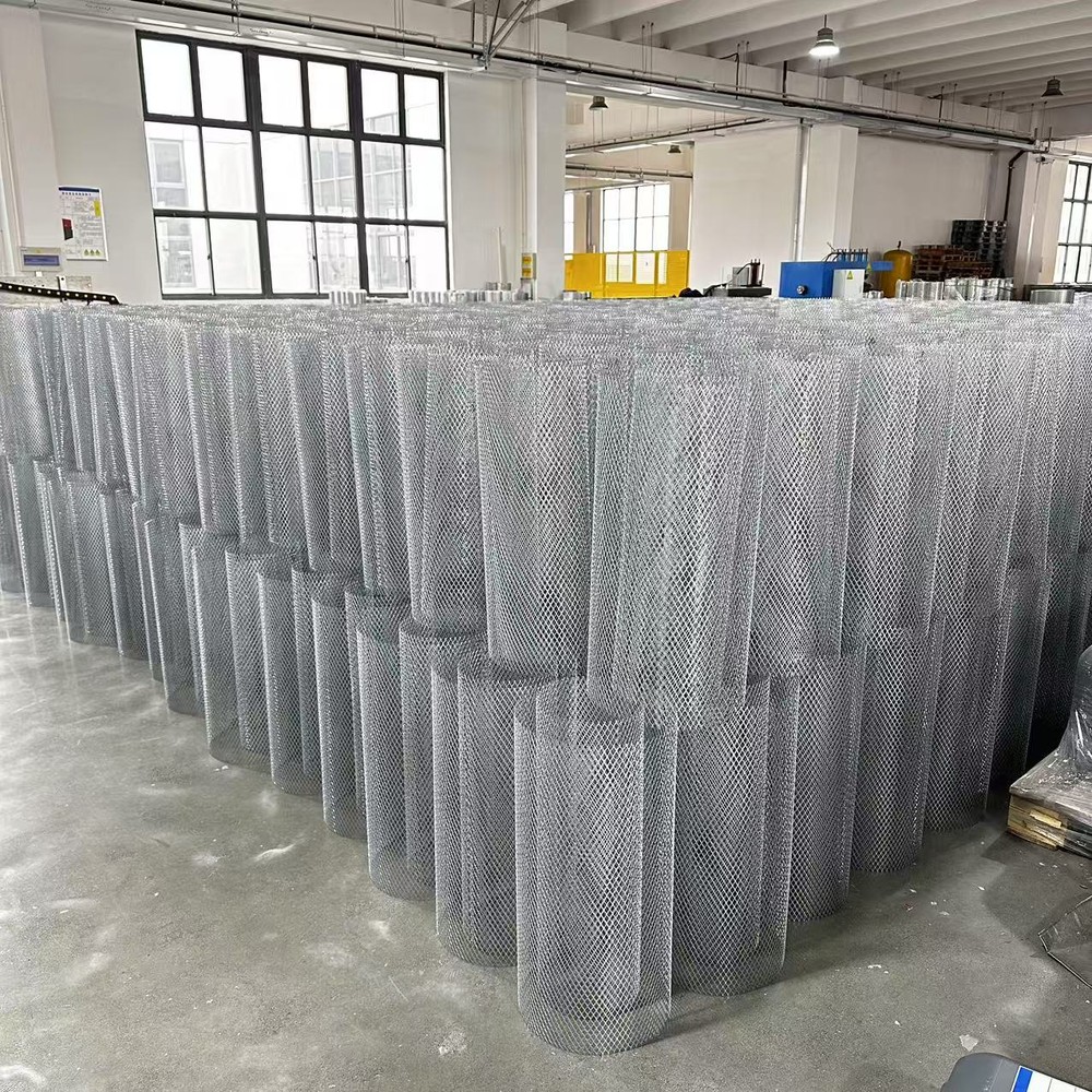 cartridge filter outer cage liners photo Expanded metal outer cages (liners) for dust collector cartridge filters